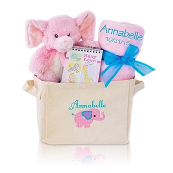 Personalized Welcome Home Baby Girl Gift Tote