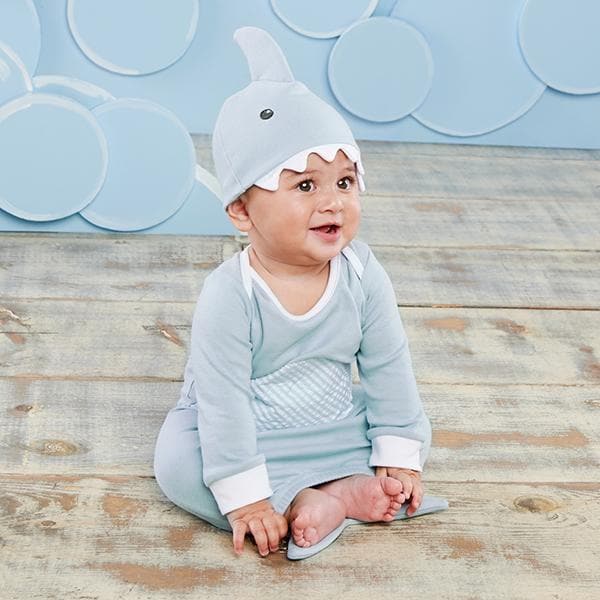 Let the Fin Begin Gift Set with Shark Robe & Layette Blue