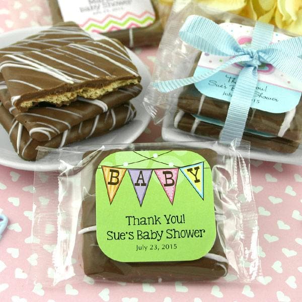 Personalized Baby Chocolate Graham Cracker Favors (Many Designs Available)