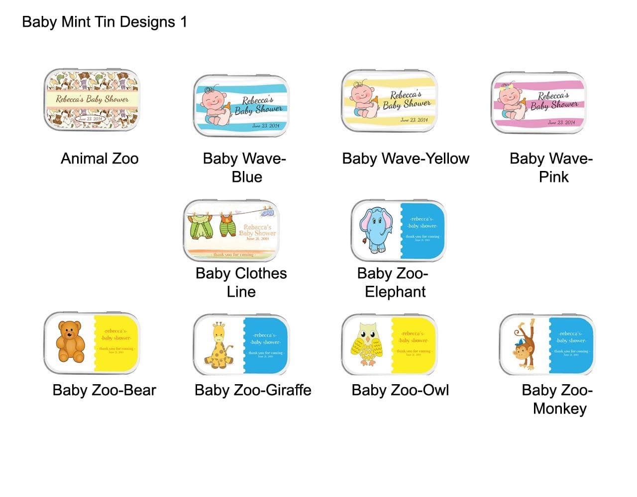 Baby Shower Personalized Mint Tins - Large
