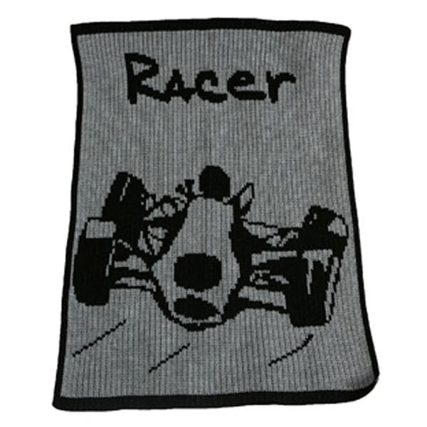 Personalized Acrylic Stroller Blanket with Racecar (Many Colors Available)