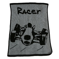 Thumbnail for Personalized Acrylic Stroller Blanket with Racecar (Many Colors Available)