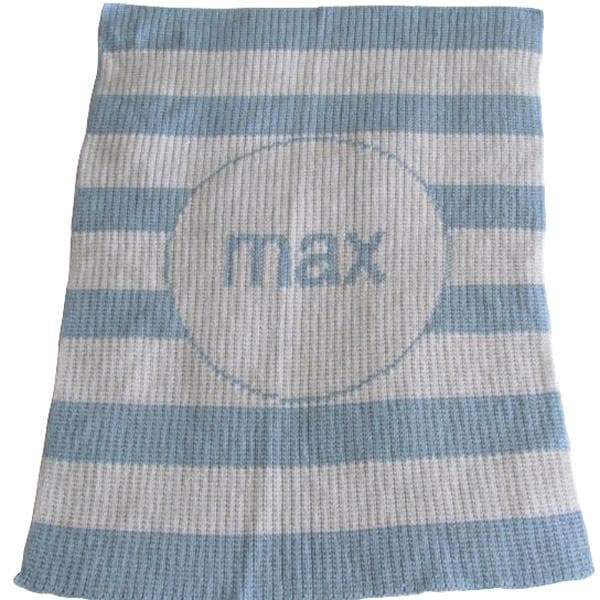 Personalized Acrylic Stroller Blanket with Modern Stripe (Many Colors Available)