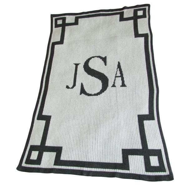 Personalized Acrylic Stroller Blanket with Monogram and Scroll (Many Colors Available)