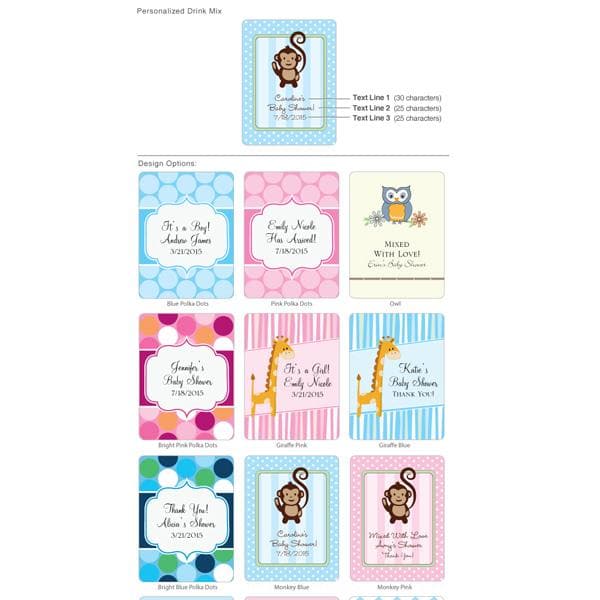 Personalized Exclusive Baby Lemonade Favor (Many Designs Available)