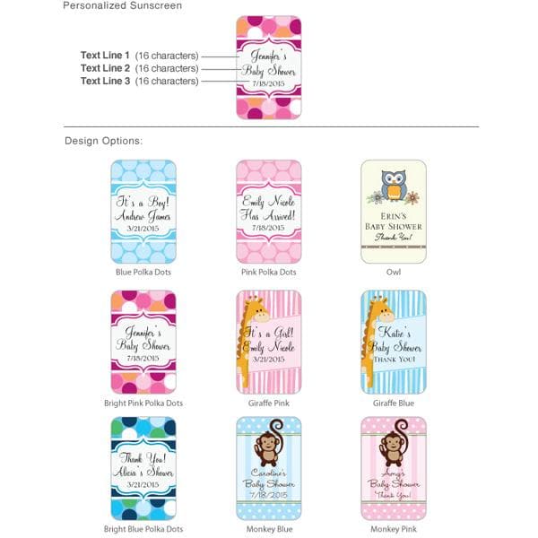 Personalized Exclusive Baby Sunscreen (SPF 30) (Many Designs Available)