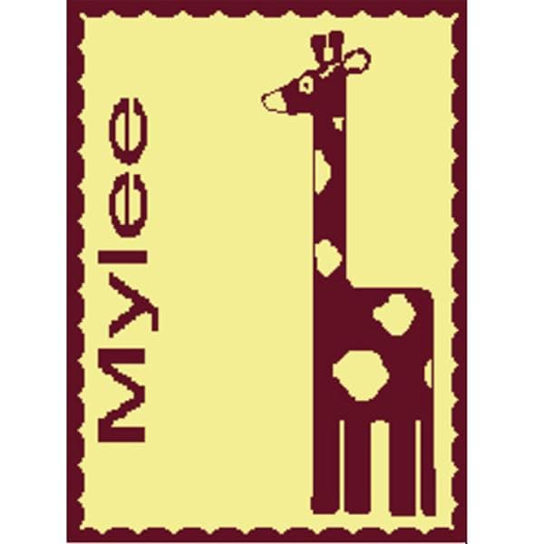 Personalized Stroller Blanket with Giraffe