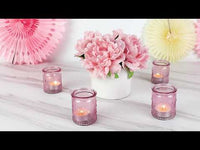 Vintage Pink Glass Tea Light Holder (Set of 4)