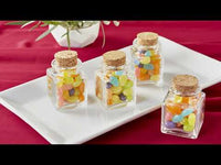 Personalized Religious Petite Treat Square Glass Favor Jar with Cork Stopper (Set of 12)