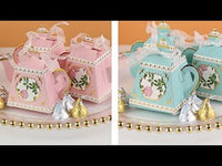 Tea Time Whimsy Teapot Favor Box - Blue (Set of 24)