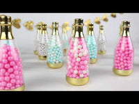 Personalized Birthday Gold Metallic Champagne Bottle Favor Container (Set of 12)