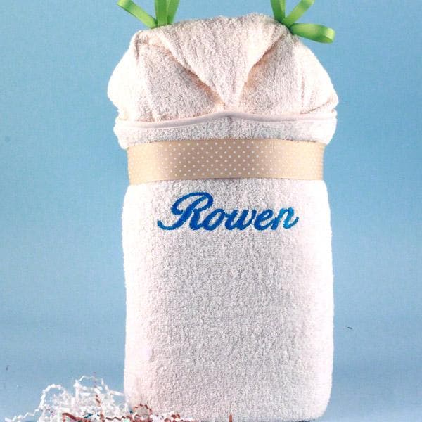 Personalized It's a Hoot Hooded Baby Towel (Blue)