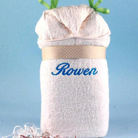 Thumbnail for Personalized It's a Hoot Hooded Baby Towel (Blue)