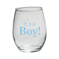 Thumbnail for It's a Boy 9 oz. Stemless Wine Glass (Set of 12)
