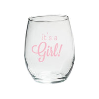 Thumbnail for It's a Girl 9 oz. Stemless Wine Glass (Set of 12)