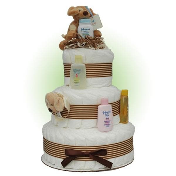 Tan Sparky 3-Tier Diaper Cake