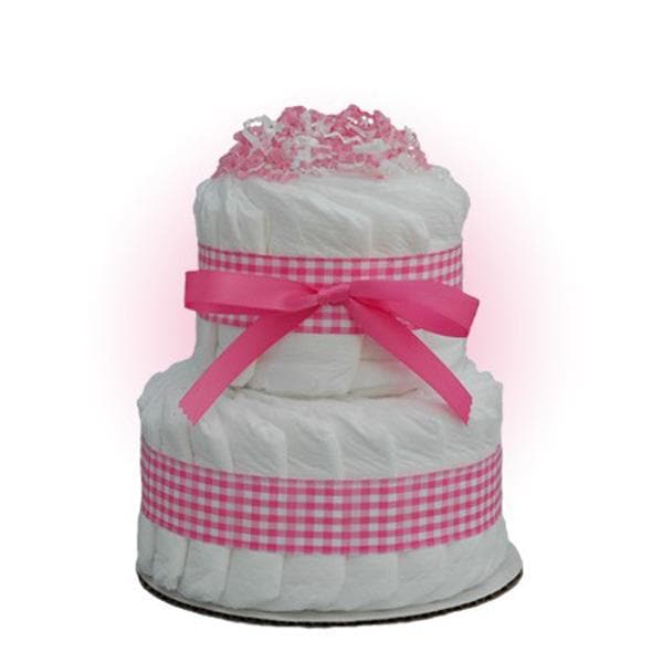 Mini Pink 2-Tier Diaper Cake