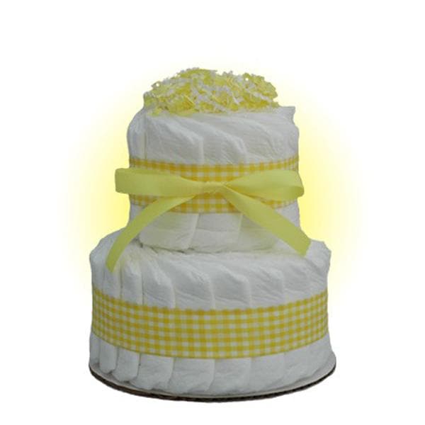 Mini Yellow 2-Tier Diaper Cake
