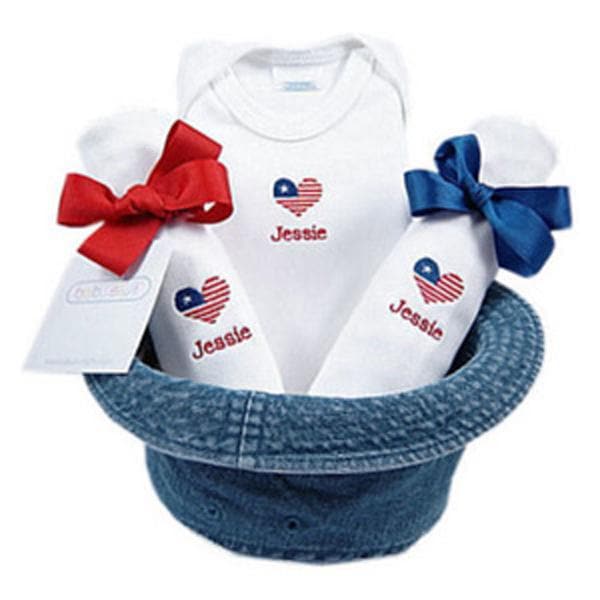 A Bucket Full of Baby Stuff 4-Piece Gift Set - Little Patriot (Personalization Available)