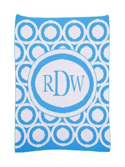 Personalized Mod Circles Stroller Blanket (Many Colors Available)