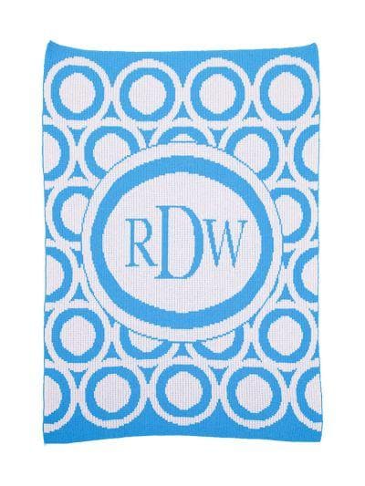 Personalized Mod Circles Stroller Blanket (Many Colors Available)