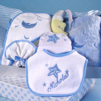 Thumbnail for Personalized Moon & Stars Layette Baby Gift - Boy