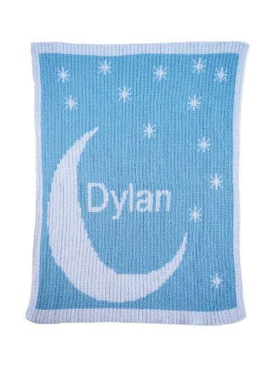 Personalized Moon & Stars Stroller Blanket (Many Colors Available)