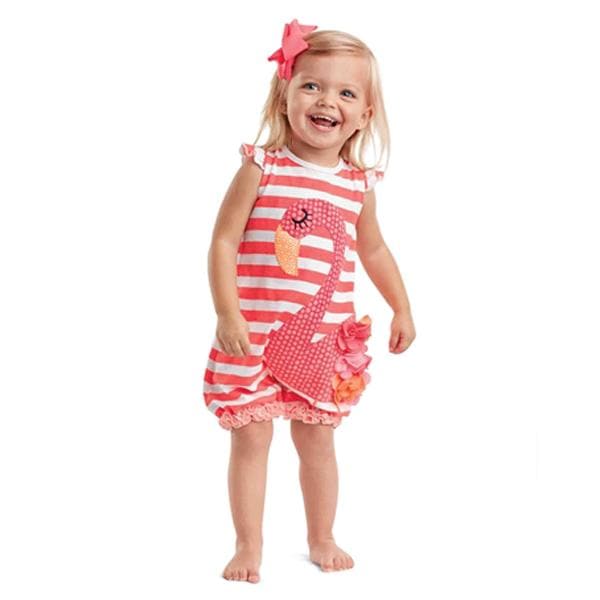 Flamingo Ruffled Romper (0-6 Months)