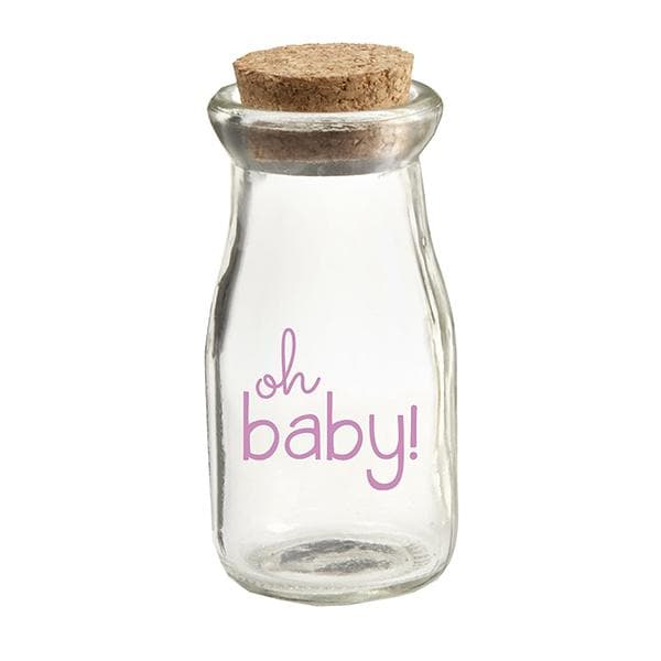 Oh Baby Girl Vintage Milk Bottle Favor Jar (Set of 12)