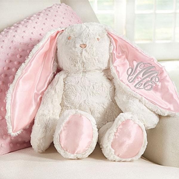 Plush Minky Bunny Available in Pink & Blue (Personalization Available)