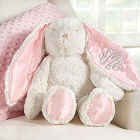 Thumbnail for Plush Minky Bunny Available in Pink & Blue (Personalization Available)