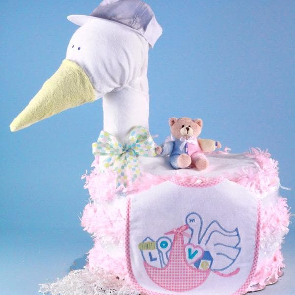 Stork Delivers Baby Diaper Cake (Pink)